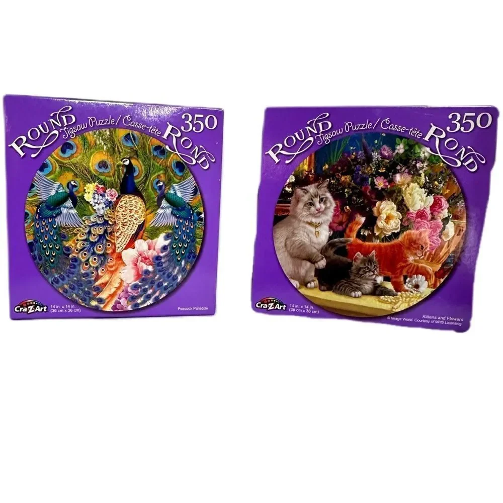 Craz Art 350 Piece Space Saver Jigsaw Puzzles‎ Cats & Peacocks